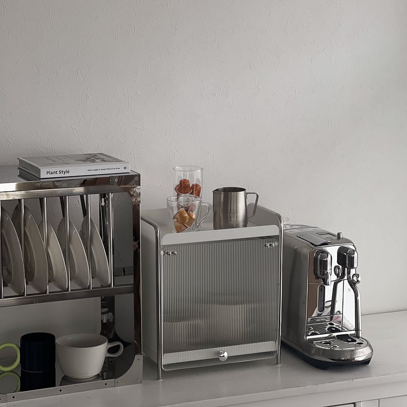 kitchen-03044 スチール製 オーガナイザー 収納ケース ホワイト