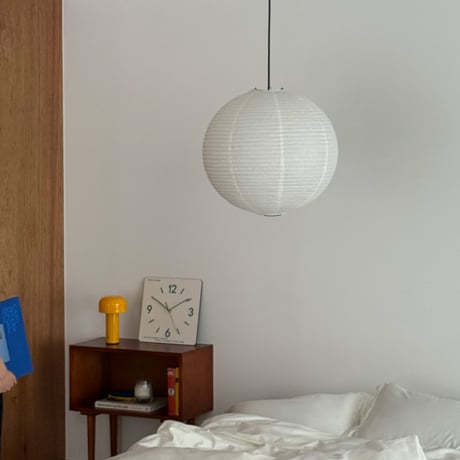 light-03383　ホワイト 細めピッチタイプ Rice Paper Shade Medium 50cm 和紙 ペンダントライト