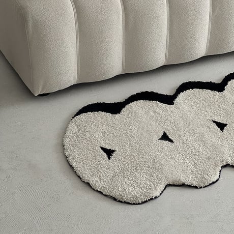 rug-03085　モノトーン ラグ 44cm×69cm / 65cm×105cm
