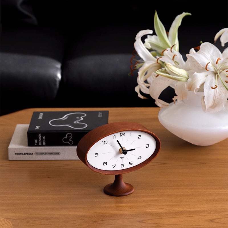 clock-03064 スペースエイジデザイン 天然木 テーブルクロック clock-03064 スペースエイジデザイン 天然木 テーブルクロック