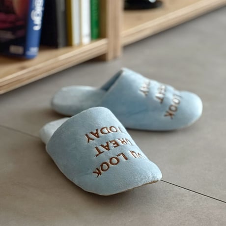 slipper-03010　YOU LOOK GREAT TODAY 起毛 ルームシューズ スリッパ
