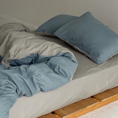 beddingsets-03017　blue×gray リバーシブル 布団カバーセット