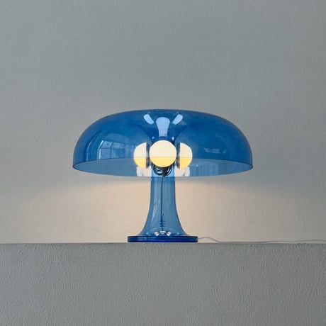 light-03353　USB ブルー マッシュルーム テーブルランプ LED