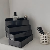 予約販売7月上旬～7月中旬頃発送予定　box-03032　4段 スライド収納ケース シルバーボール 360度回転