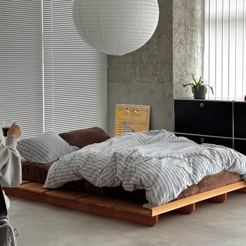 ストライプ柄セミダブルカバーセット - ART OF BLACK ストライプ柄セミダブルカバーセット - ART OF BLACK