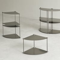 予約販売10月上旬～10月中旬頃発送予定　rack-03065　【新仕様】ステンレス コーナー 扇型 モジュールシェルフ