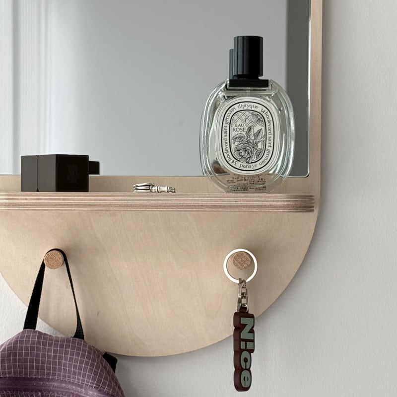 予約販売5月中旬頃発送予定 mirror-03174 シェルフ＆フック付き アーチ