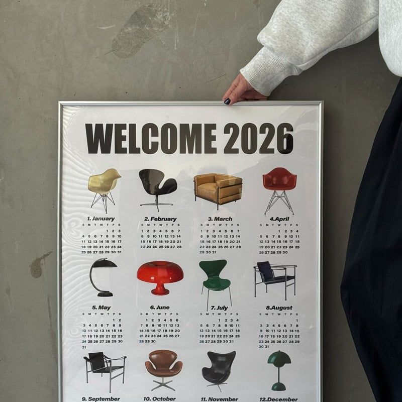万年カレンダー　レザー　ハンドメイド　ミッドセンチュリー　民藝　手仕事 poster-03127 Mid-Century Style 2026 カレンダー 70×50