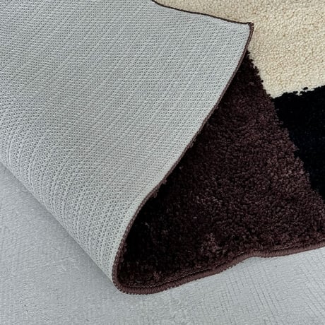 rug-03087　ブロックデザイン ロングラグ 50cm×120cm