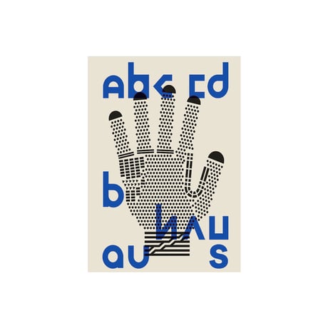 poster-03099　BAUHAUS hand graphic シルバーフレー 70×50cm