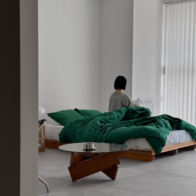 beddingsets-03025 グリーン ダブルストライプ 布団カバーセット | ART