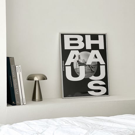 poster-03074　BAUHAUS レタリング シルバーフレーム アートポスター 50×40cm
