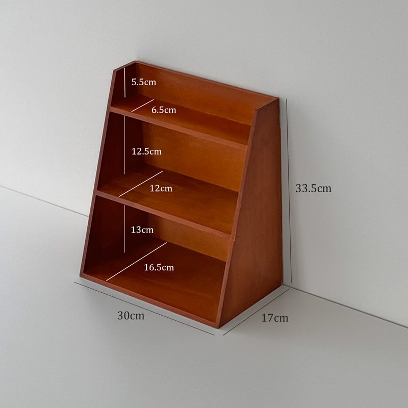 3段木製ラック　ウォルラック wallrack-03055 天然木 Slope ディスプレイラック ウォールシェルフ 3