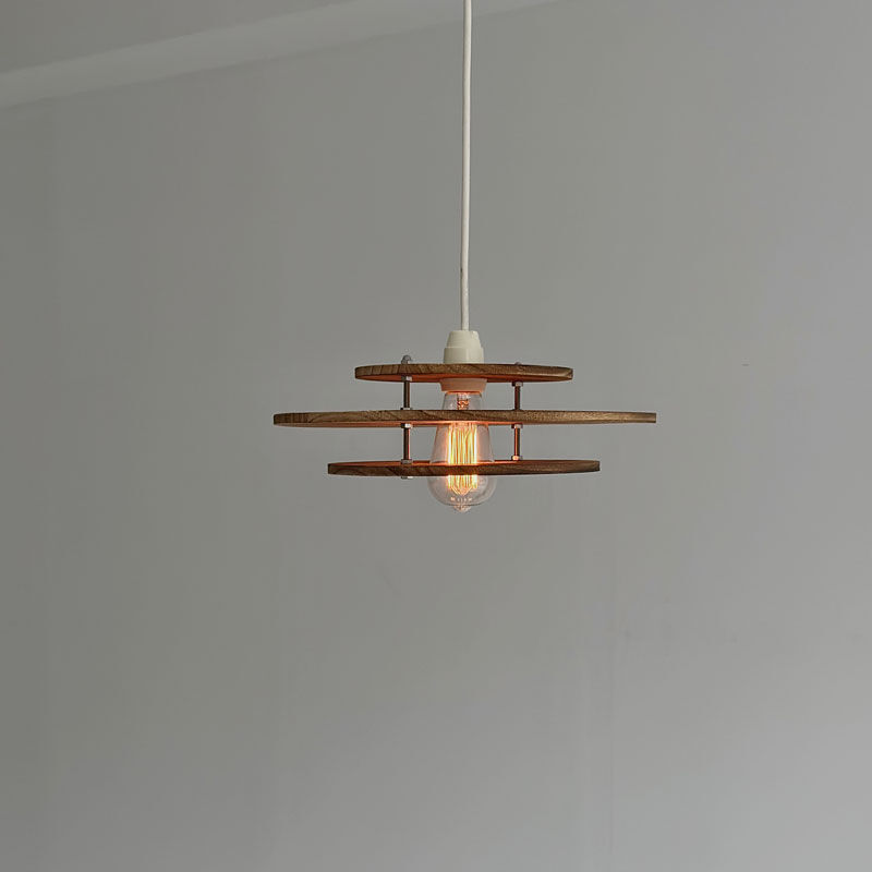 light-03226 brown ウッド フラットレイヤーシェード Medium ペンダント