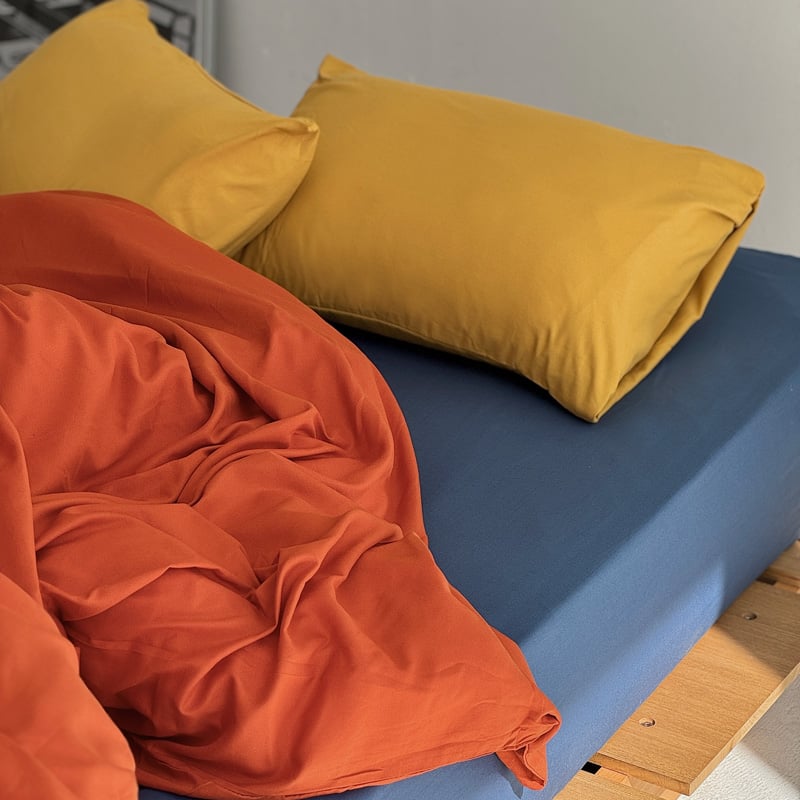 beddingsets-03051 orange×blue×yellow 無地 布団カバーセッ