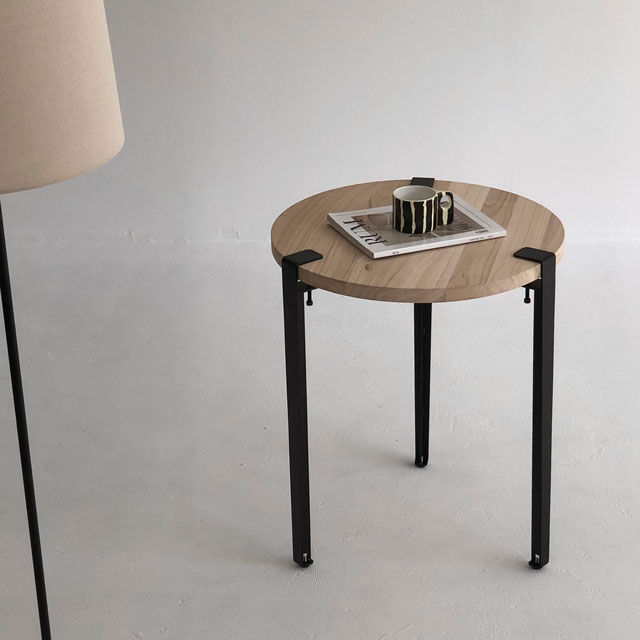 table-03074 アイアン脚 ラウンドカフェテーブル 60cm | ART OF BLACK