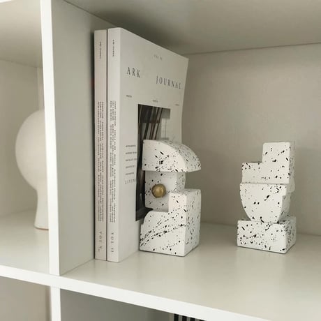 bookend-03001　asymmetry ブックエンド 左右ペアセット