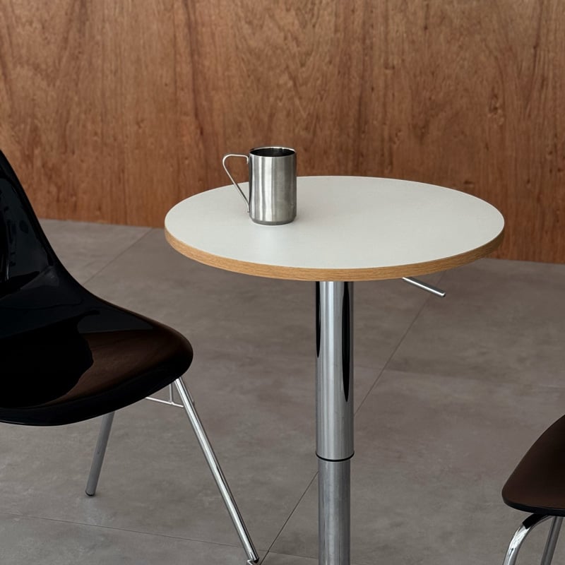 table-03182 昇降式 ラウンドテーブル ホワイト 直径50cm | ART OF B