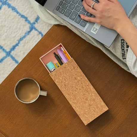 stationery-03051　コルクカバー スライド式 小物収納BOX