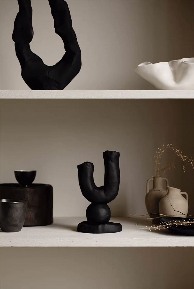 candle-03121 クレイ ツインキャンドルスタンド | ART OF BLACK