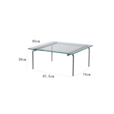 table-03225　ステンレスフレーム ガラステーブル 85cm