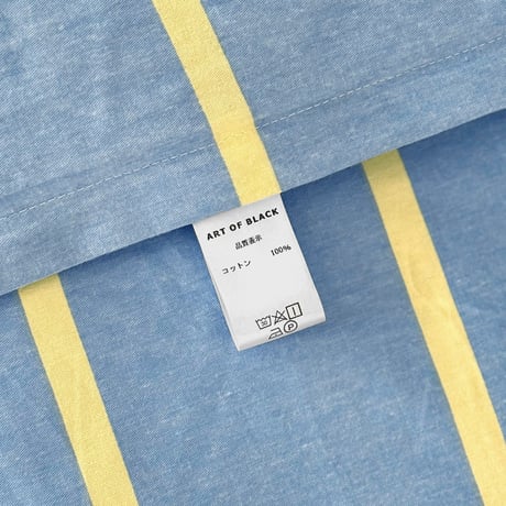 beddingsets-03083　blue×yellow ペンシルストライプ 布団カバーセット
