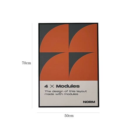 poster-03160　4×Modules アートポスター フレーム付き 70×50cm