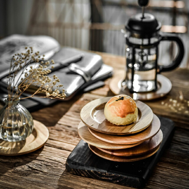 plate-03018 2枚セット アカシア ラウンド プレート コースター | ART