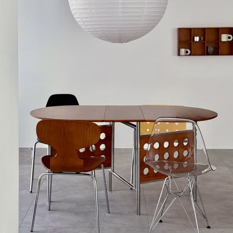 table-03213 受注販売 折り畳み オーバル天板 ホールレッグ ダイニング