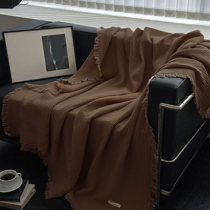 blanket-03049 フリンジ ぽこぽこダブルガーゼケット 200×150 | ART