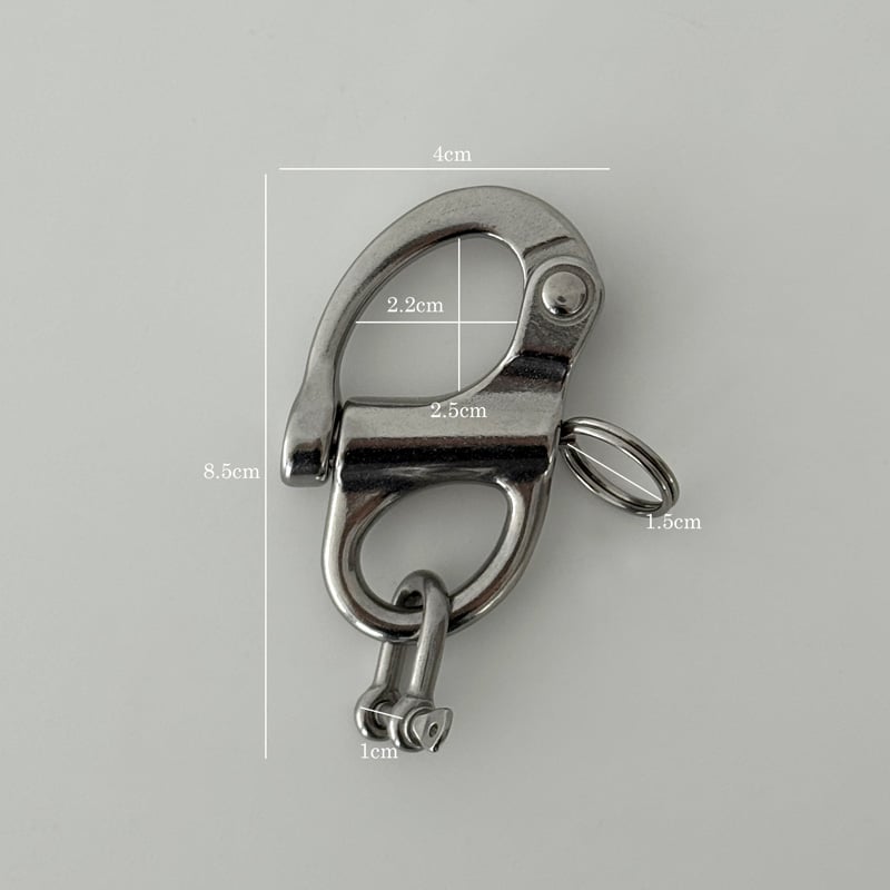 keyring-03003 ステンレス製 スナップシャックル × ストレート