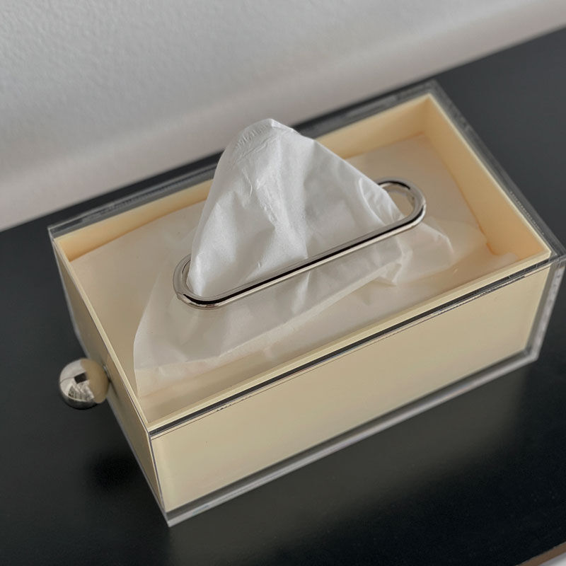tissuebox-03050 クリアカバー シルバーボール ティッシュケース | ART