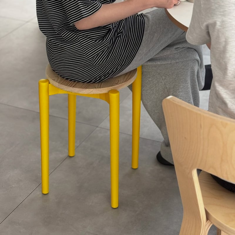 stool-03055 天然木座面 カラーレッグズ ラウンドスツール | ART