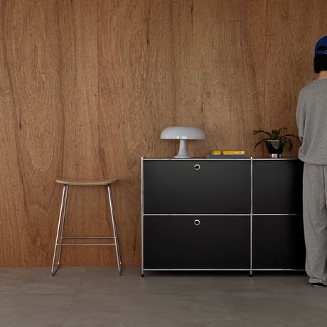 chair-03095　プライウッド スチールスタンド ハイチェア カウンタースツール