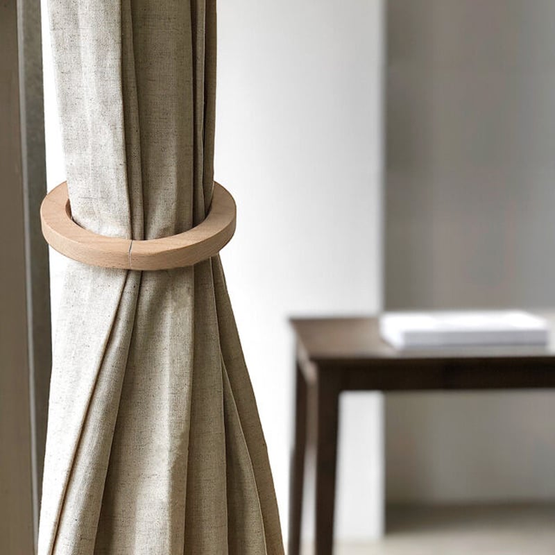 curtain-03009 2個セット ウッドリング カーテンホルダー