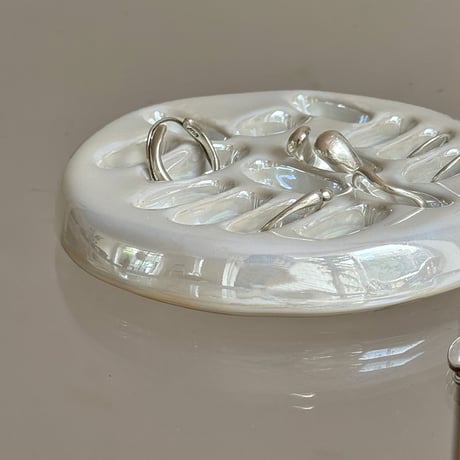 plate-03108　セラミック リングホルダーA アクセサリートレイ