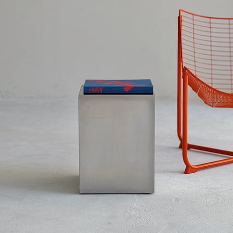 table-03166　ステンレス スクエア サイドテーブル スツール H40 W30