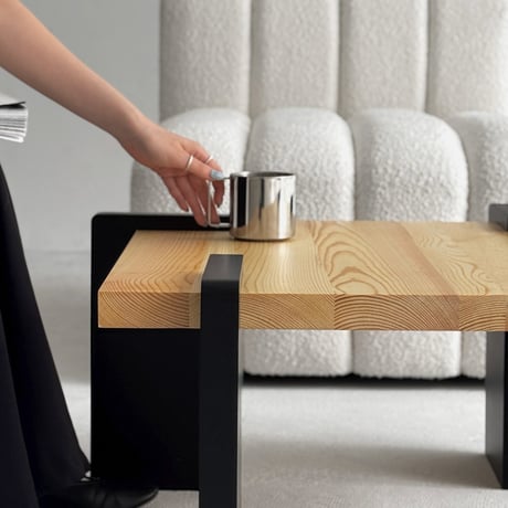 table-03201　天然木 スクエア コーヒーテーブル 66×66cm