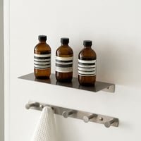【一部予約商品】　shelf-03032　ステンレス ウォールシェルフ30cm / ウォールフック37cm