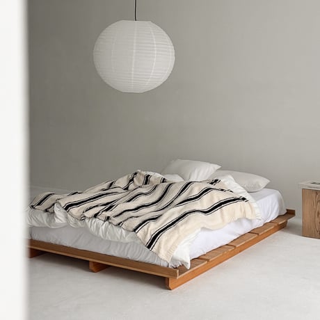 予約販売6月下旬～7月上旬頃発送予定　bedthrow-03018　ストライプ ブランケット ベッドスロー オフ×ブラック 120×170