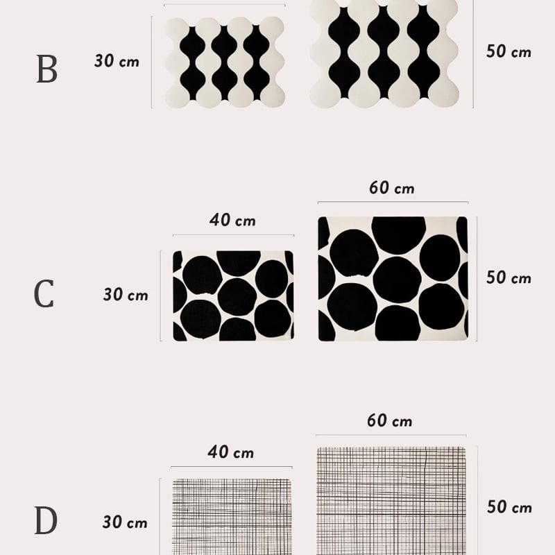 mat-03081 モノトーンデザイン 珪藻土入り吸水マット 30cm×40cm / 50cm