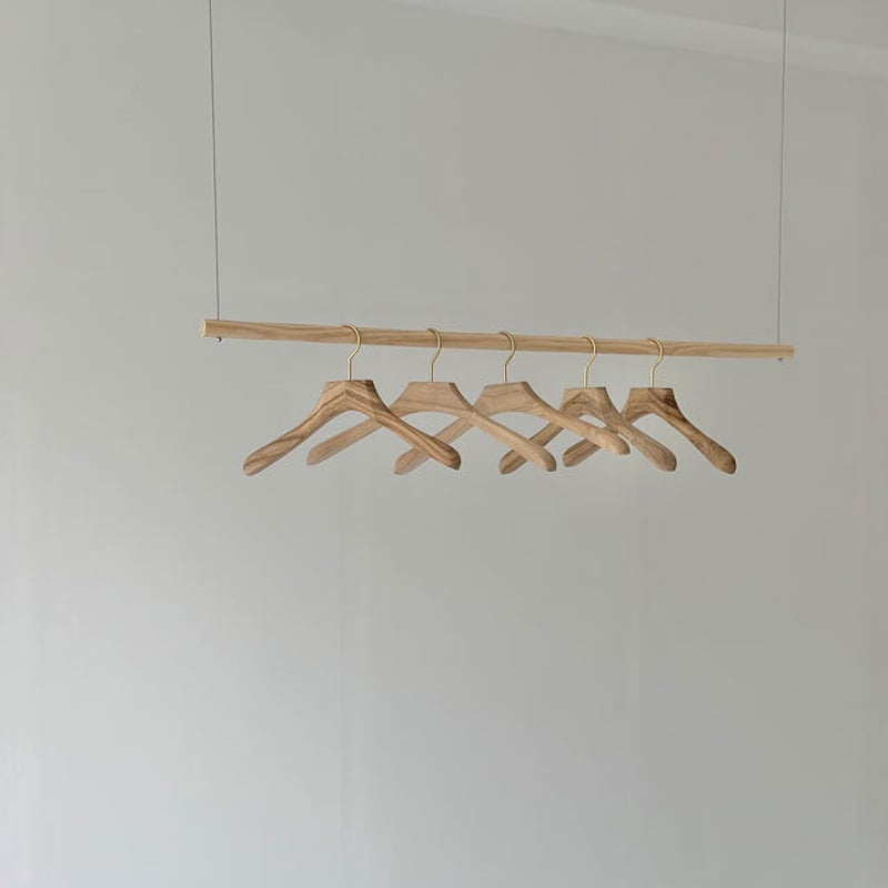 rack-03017 ウッド 吊り下げ ワイヤー ハンガーラック | ART OF BLACK