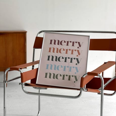 poster-03128　シルバーフレーム付き グラフィック Xmas クリスマスポスター 50×40cm