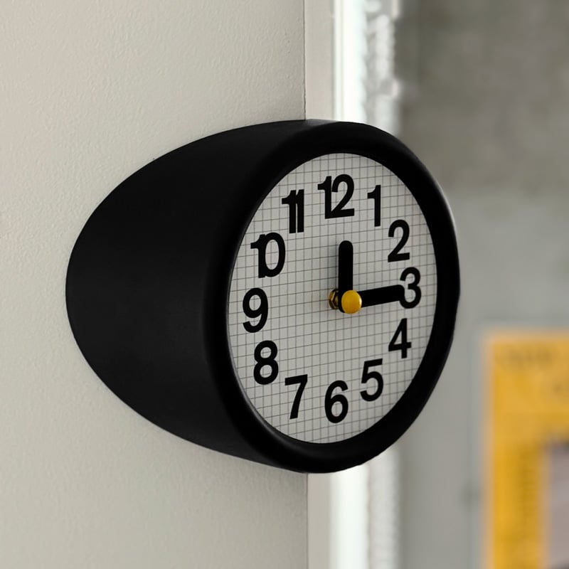 ARTISTA VISITATORE イタリア製 掛け時計 ウォールクロック clock-03111 Black コーナー専用 ウォールクロック 壁掛け時計 静音