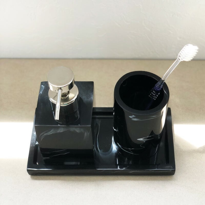 toiletries-03003 大理石柄 泡タイプ 詰め替えボトル 歯ブラシスタンド