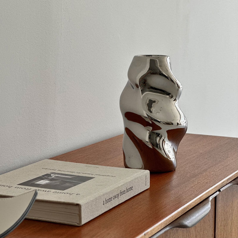 flowervase-03279 ミラーボディ シルバー フラワーベース 花瓶 | ART O