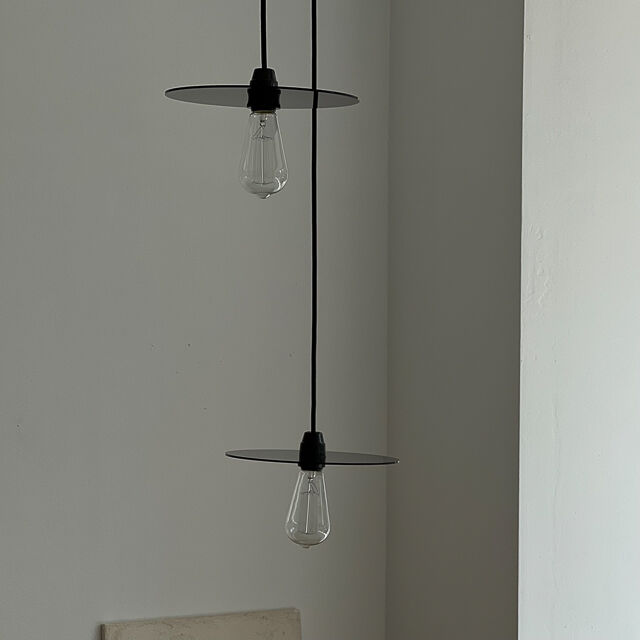 light-03195 クリアブラック フラットシェード ペンダントライト 口金