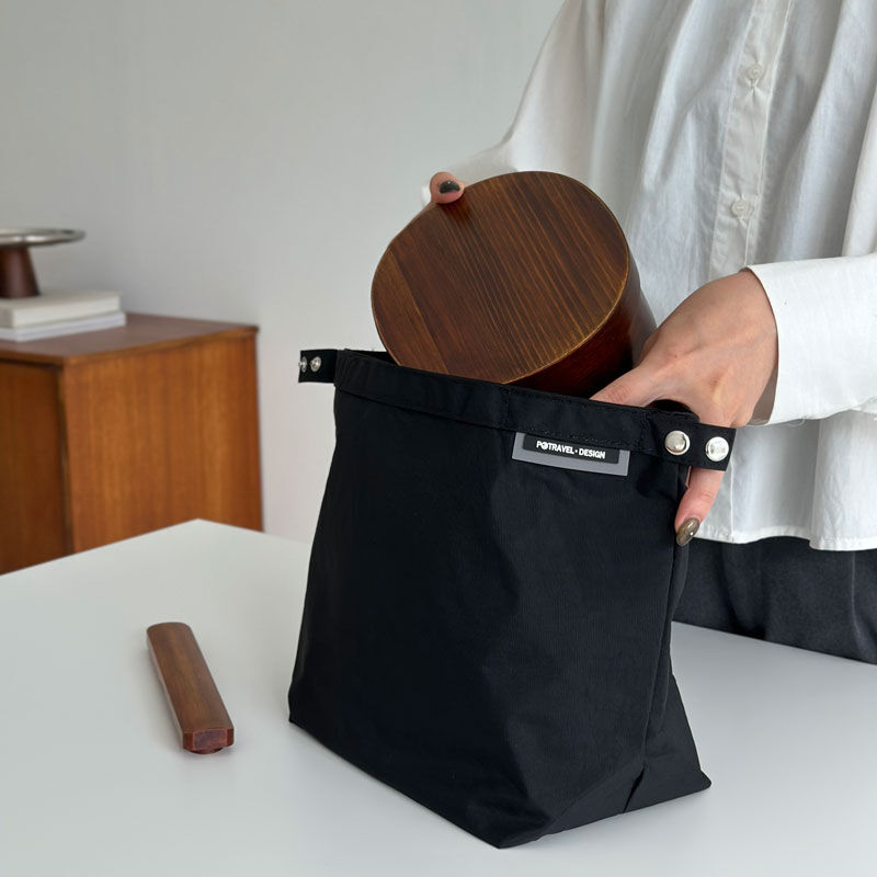 ブラックデザイン ストレージバッグ アイアンプレート収納 BLACK