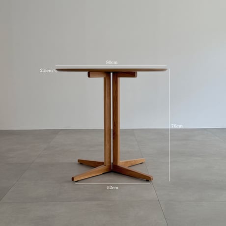 table-03205　ホワイトオーク突板天板 ラウンドテーブル 直径80cm