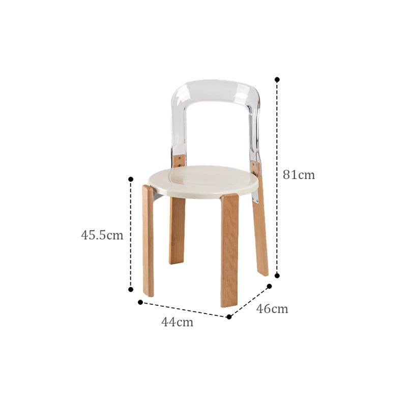 chair-03093 REY CHAIR ポリカ×天然木 ラウンドチェア リ